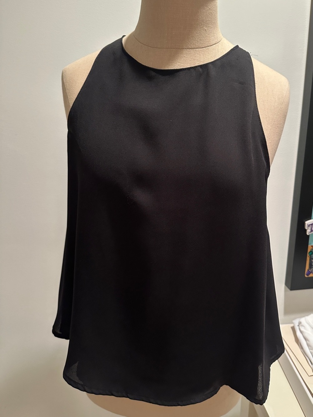 The Impeccable Pig Black High-Neck Top with bow open back